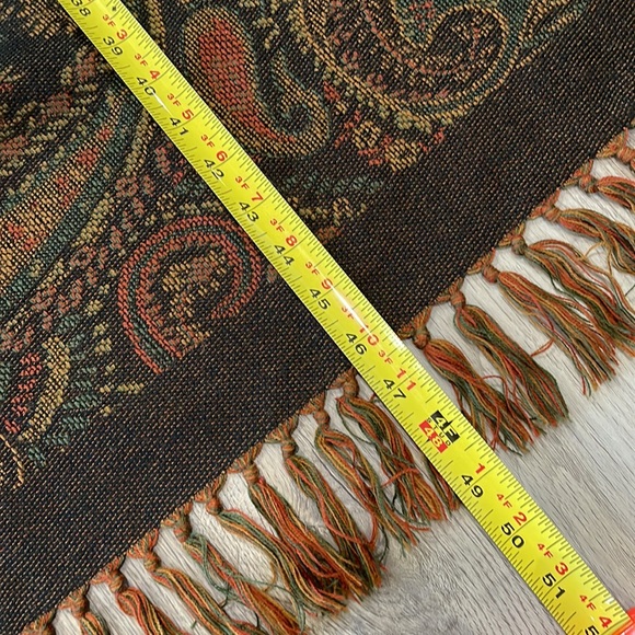 Paisley print 46x46 fringe scarf wrap - Picture 11 of 12